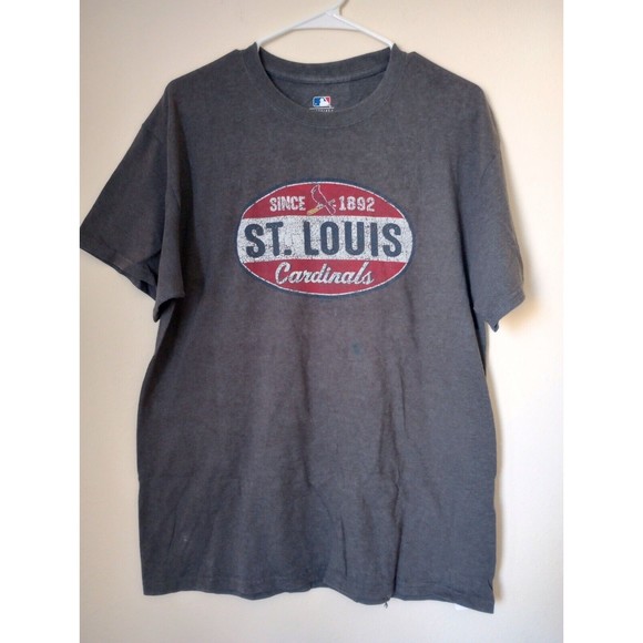 MLB St. Louis Cardinals Men's Large Baseball Gray Short Sleeve Crew Neck T-Shirt - Picture 1 of 6